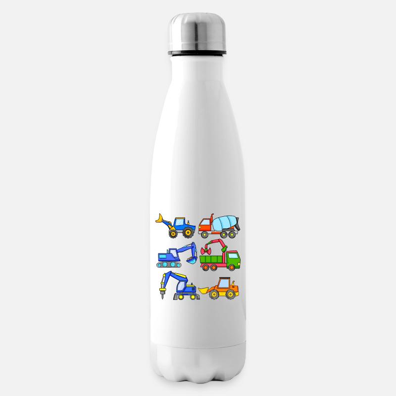 Véhicules de chantier Véhicule - Bouteille isotherme - blanc