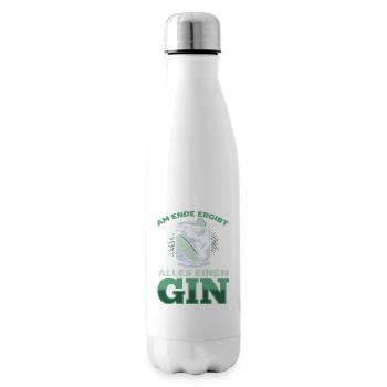 Am Ende ergibt alles ein Gin . Gin-Liebhaber - Isolierflasche - Weiß - Rechts