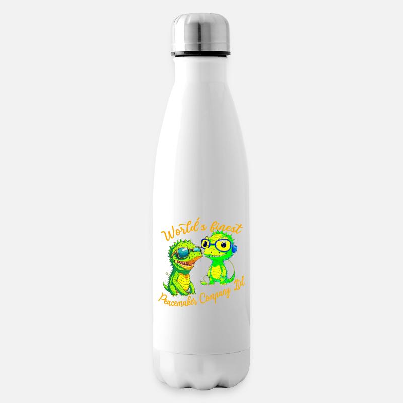 Krokodilbabys stiften Frieden - Isolierflasche - Weiß