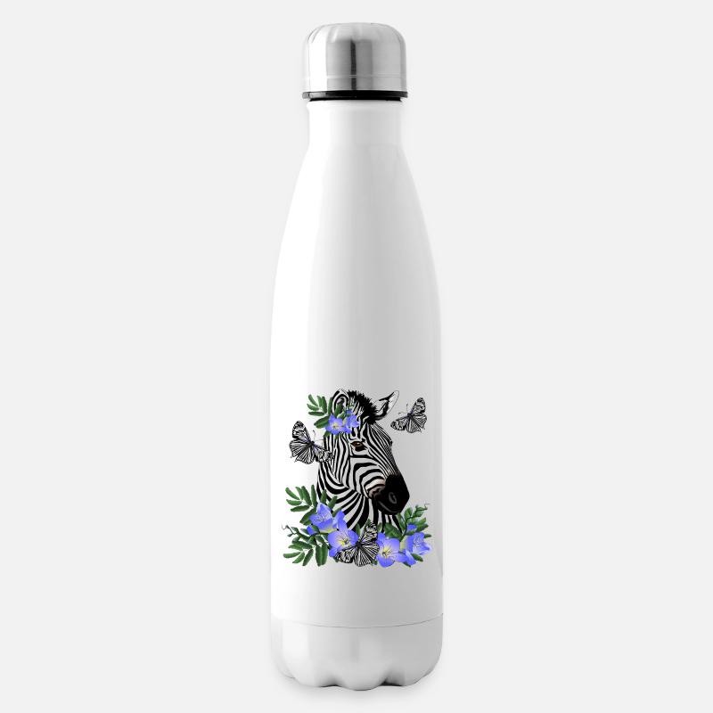 Zebra - Insulated Water Bottle - white