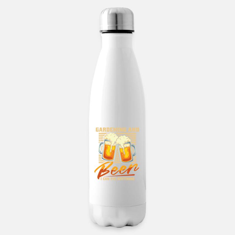 Hobbygärtner Garten Humor Garten Bier - Isolierflasche - Weiß