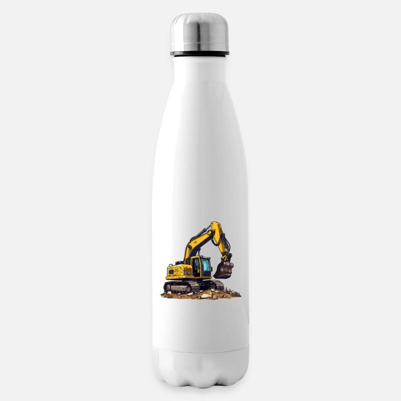 Realistischer Comic Bagger - Isolierflasche - Weiß