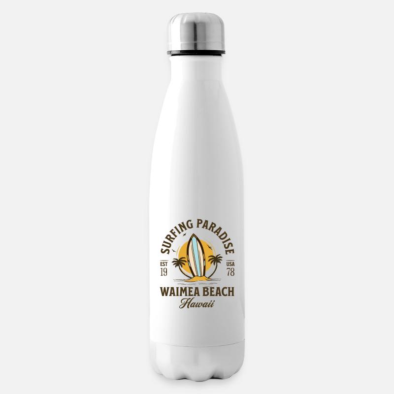Waimea Beach Hawaii Surfparadies - Isolierflasche - Weiß