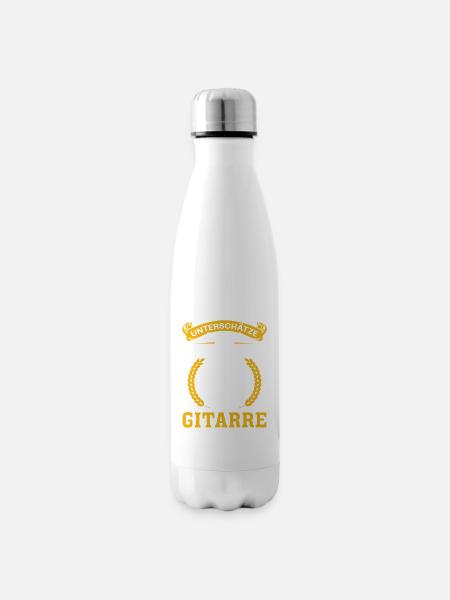 Unterschätze niemals einen Mann mit einer Gitarre - Isolierflasche - Weiß