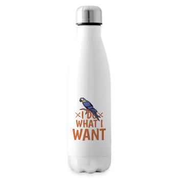I Do What I Want Bird Avian Parrot Owner - Insulated Water Bottle - white - Right