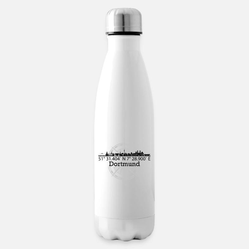 Skyline Dortmund - Isolierflasche - Weiß