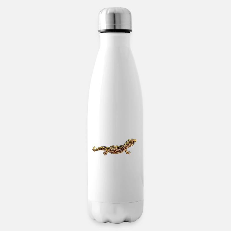 Zeichnung - Leopardgecko - Isolierflasche - Weiß