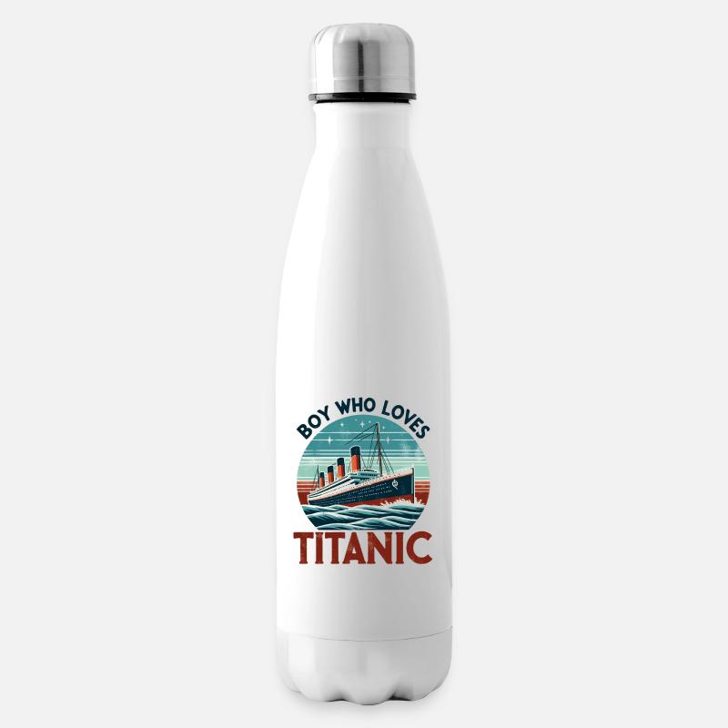 Junge liebt RMS Titanic Nur ein Junge, der liebt - Isolierflasche - Weiß