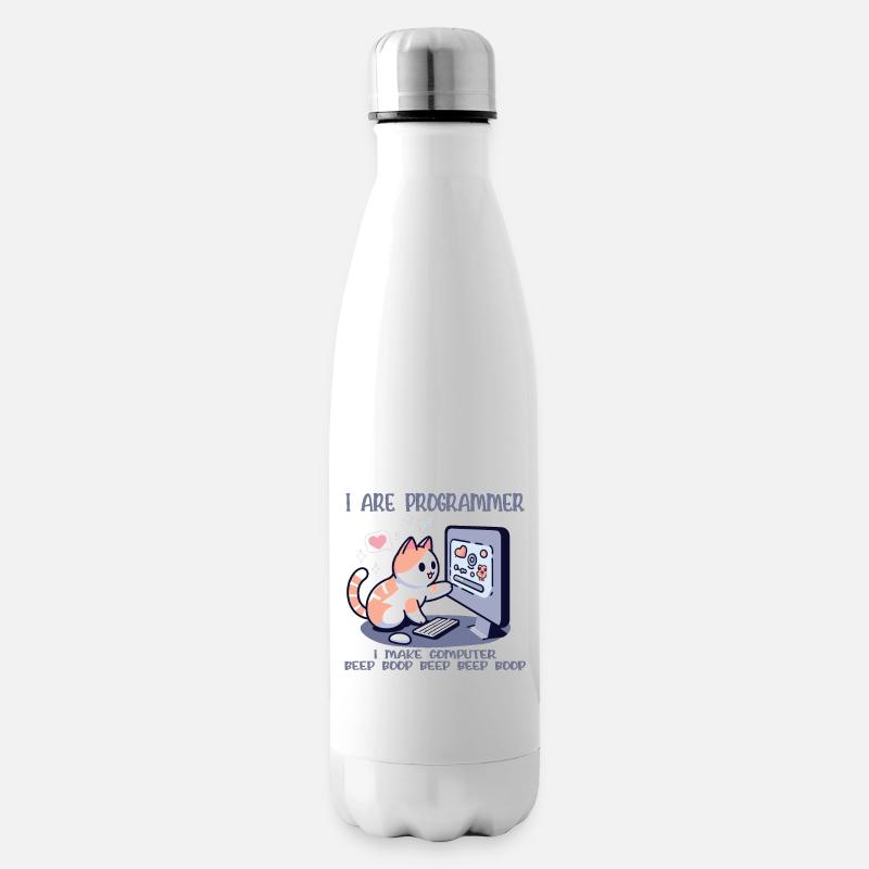 Ich bin Programmierer, lustige Katze - Isolierflasche - Weiß