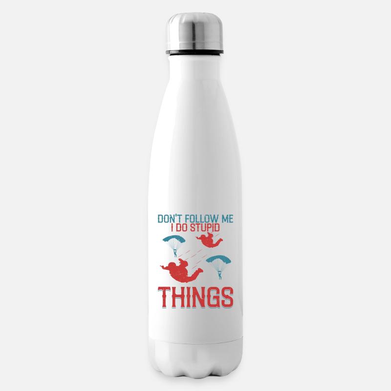 Don't Follow Me I Do Stupid Things Skydiver Parach - Isolierflasche - Weiß