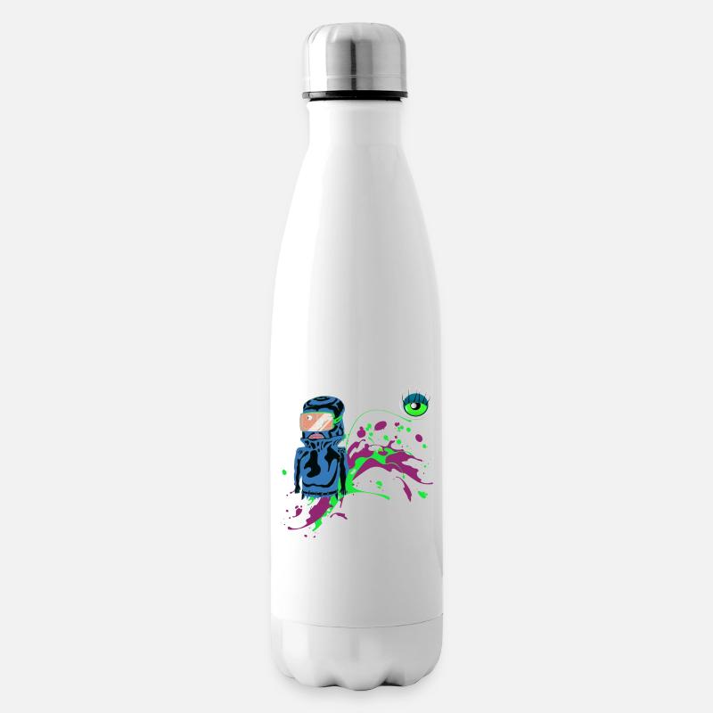Neon Astronaut Party Design Spraykunst Blickfänger - Isolierflasche - Weiß