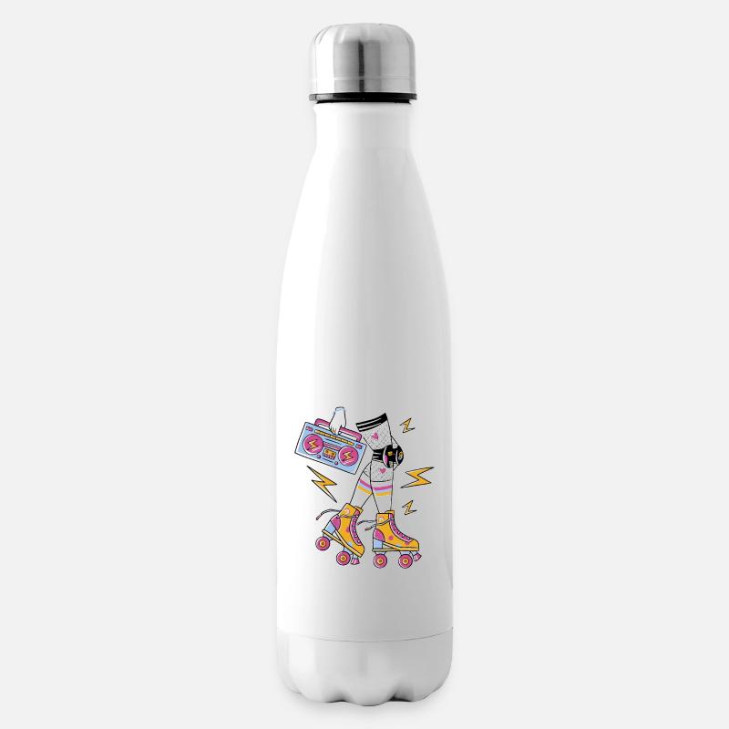 Retro Rollers Groove Vibes - Bouteille isotherme - blanc