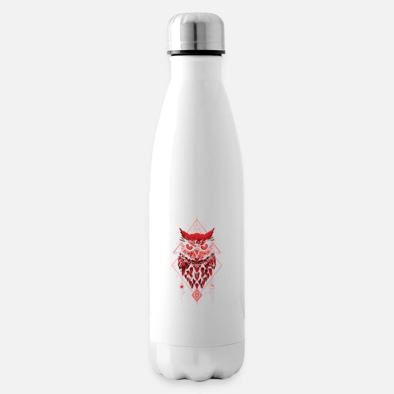 Eule Abstrakt - Isolierflasche - Weiß