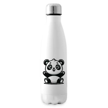 Spielerischer Panda - Niedliches Tierdesign - Isolierflasche - Weiß - Rechts