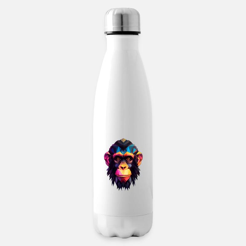 Geometric Style Chimpanzee - Isolierflasche - Weiß