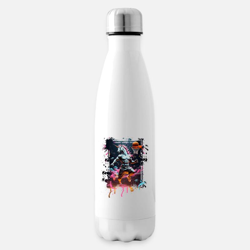 Licorne de basket-ball Graffiti Splash - Bouteille isotherme - blanc