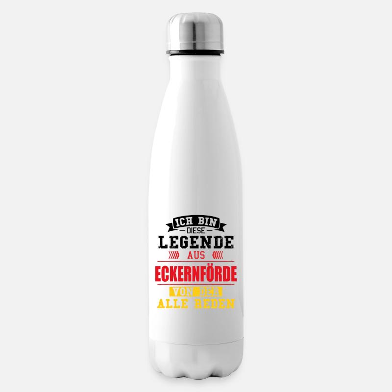 Stadt Eckernförde Deutschland Legende Spruch - Isolierflasche - Weiß