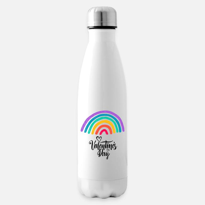 Amour graphique Saint-Valentin arc-en-ciel - Bouteille isotherme - blanc