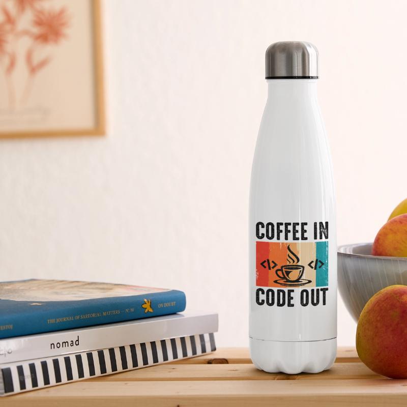 Coffee Coding Programmer Coder Developer Nerd Coff Insulated Water Bottle