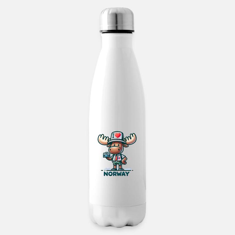 Norwegen Enthusiast Elch - Isolierflasche - Weiß