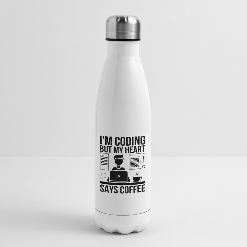 Coffee Coding Programmer Coder Developer Nerd Coff Insulated Water Bottle
