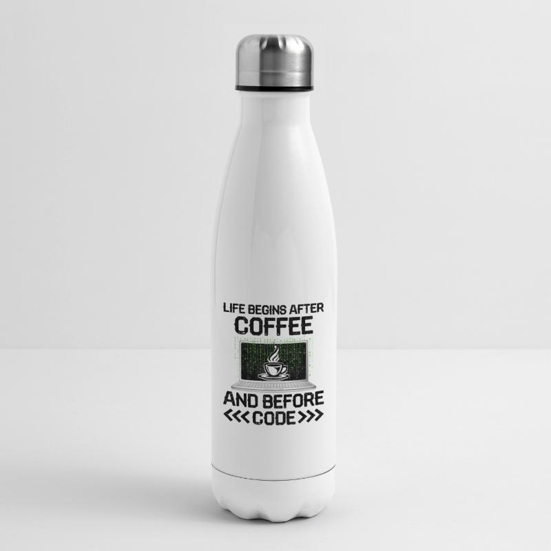 Coffee Coding Programmer Coder Developer Nerd Coff Insulated Water Bottle