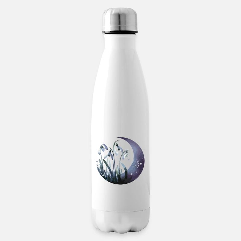 Schneeglöckchen gezeichnet - Isolierflasche - Weiß