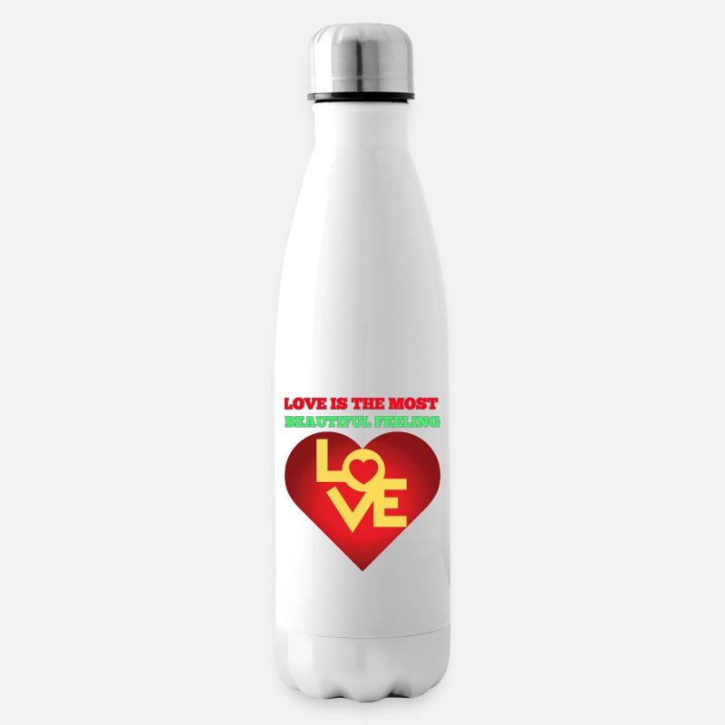 L’amour est le plus beau sentiment - Bouteille isotherme - blanc