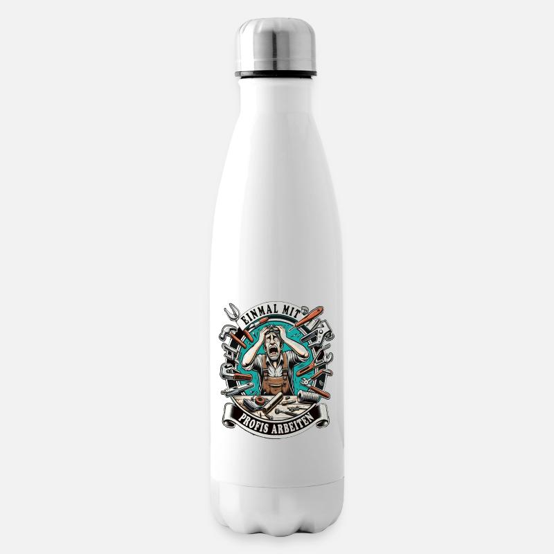 Einmal Mit Profis Arbeiten lustiger Handwerker - Isolierflasche - Weiß