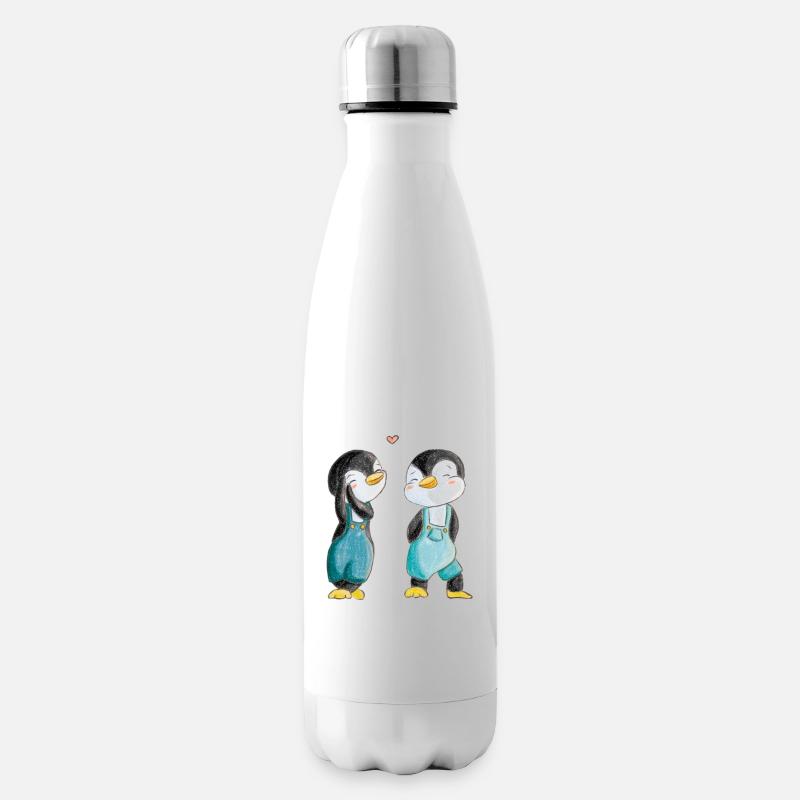 Verliebte Pinguine - Isolierflasche - Weiß