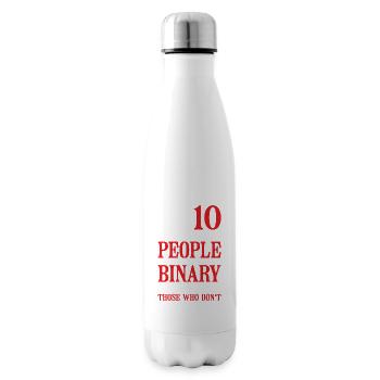 There Are 10 Types Of People, Binary Joke 12 - Insulated Water Bottle - white - Right