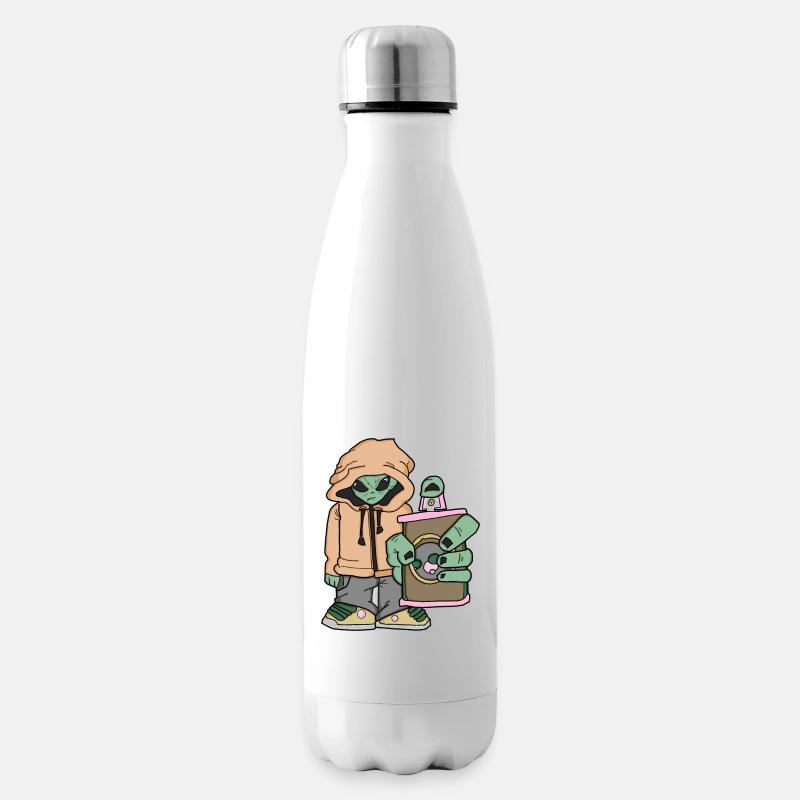 UFO-GRAFFITI - Isolierflasche - Weiß