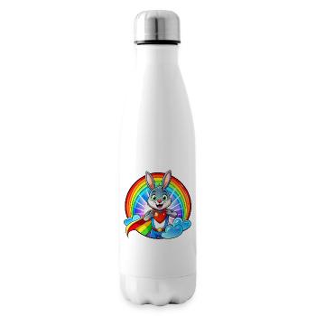 Superhelden Hase - Isolierflasche - Weiß - Rechts