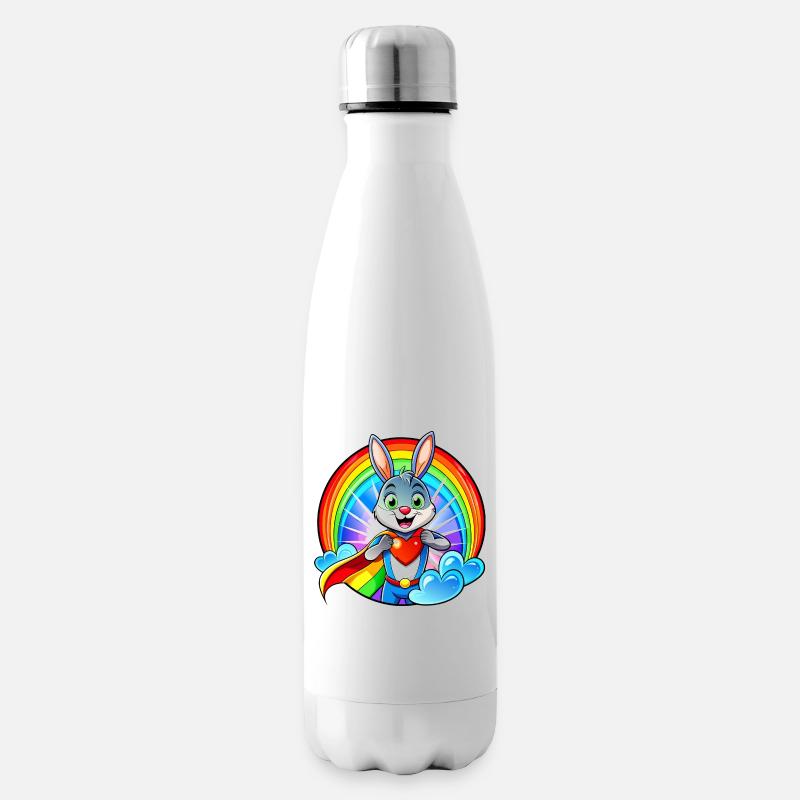 Superhero Bunny - Insulated Water Bottle - white