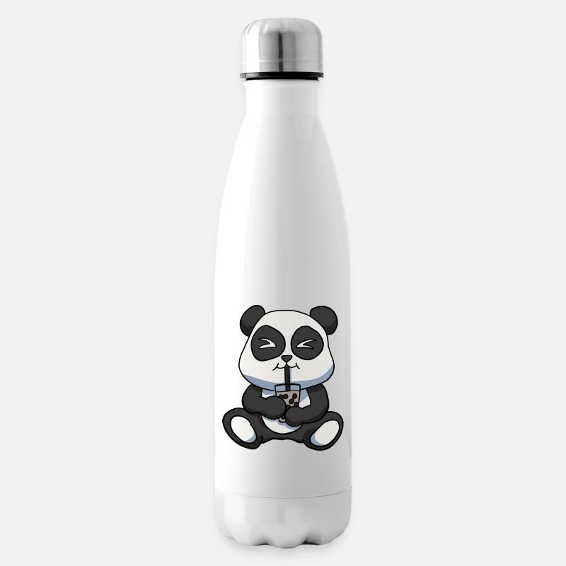 Anime Kawaii Bubble Tea Boire Panda Bear Main D - Bouteille isotherme - blanc