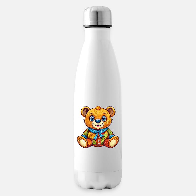 Peluche colorée - Bouteille isotherme - blanc