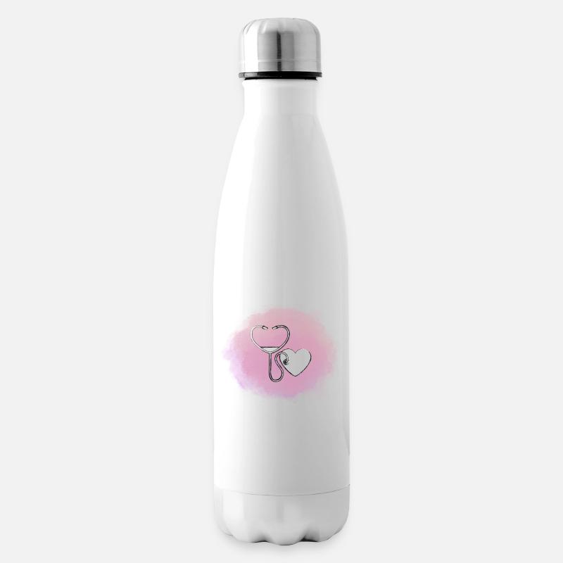 Herz - Isolierflasche - Weiß