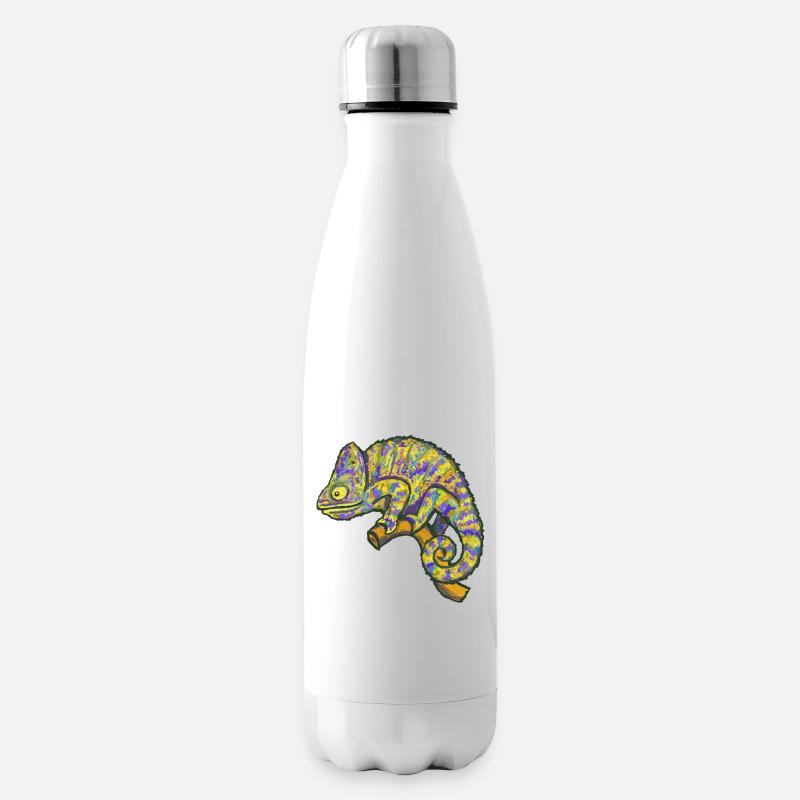Chamaeleon Exotisch Tier Lustig - Isolierflasche - Weiß
