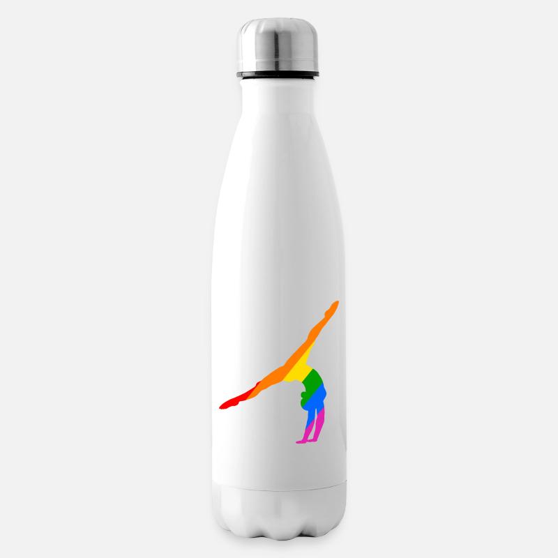 Handstand im Regenbogen - Isolierflasche - Weiß