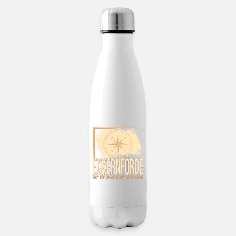 Eckernförde Koordinaten - Isolierflasche - Weiß