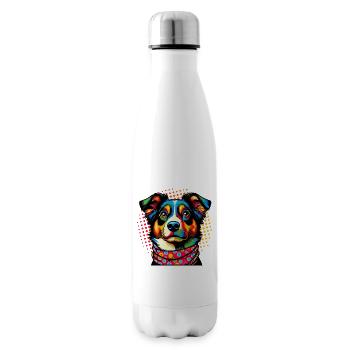 Dog Love Pop Art Style - Insulated Water Bottle - white - Right