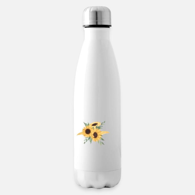 Buchstabe p Blumen-Sonnenblume - Isolierflasche - Weiß