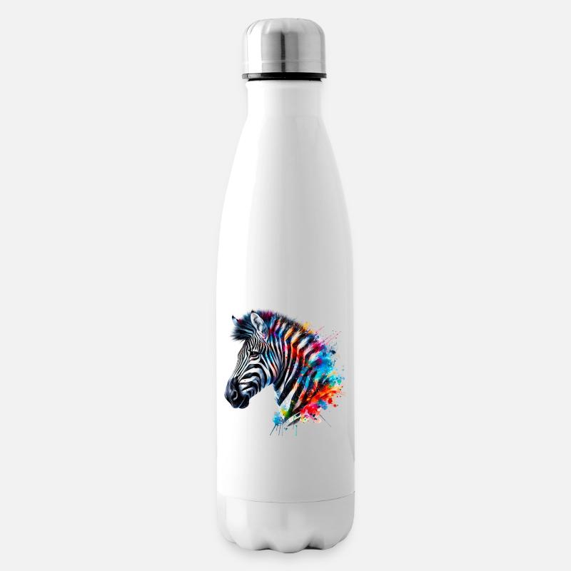 Zebra - Isolierflasche - Weiß