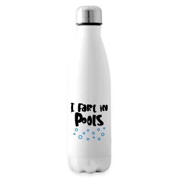 Je Pète Dans Les Piscines 4 - Bouteille isotherme - blanc - Droite