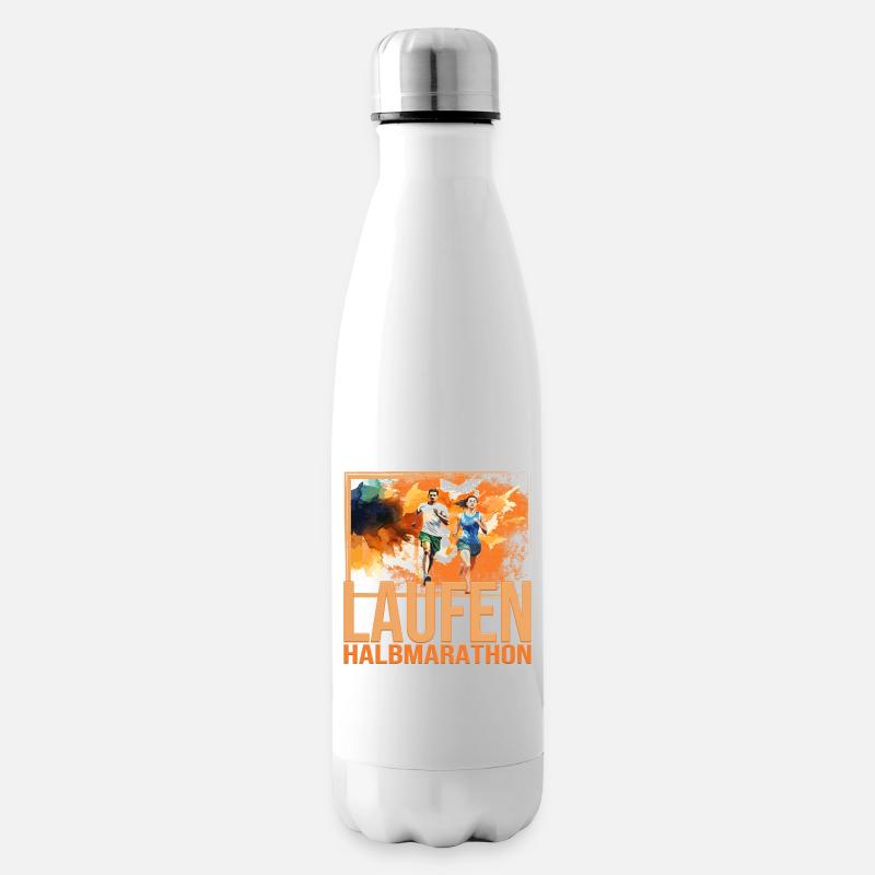 Laufen - Halbmarathon - Isolierflasche - Weiß