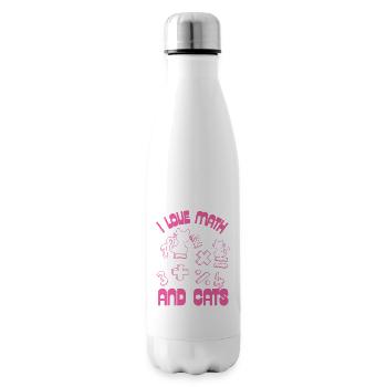 J’aime les maths et les chats - Bouteille isotherme - blanc - Droite