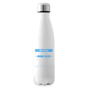Superhero Dad Better Than Any Comic Book Hero - Insulated Water Bottle - white - Right