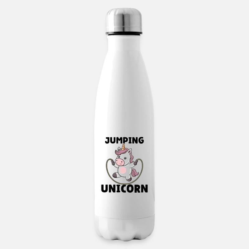 Jumping Unicorn - Isolierflasche - Weiß