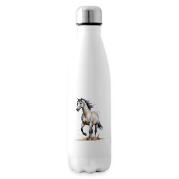 Aquarelle Cheval Capture Le Vent - Bouteille isotherme - blanc - Droite
