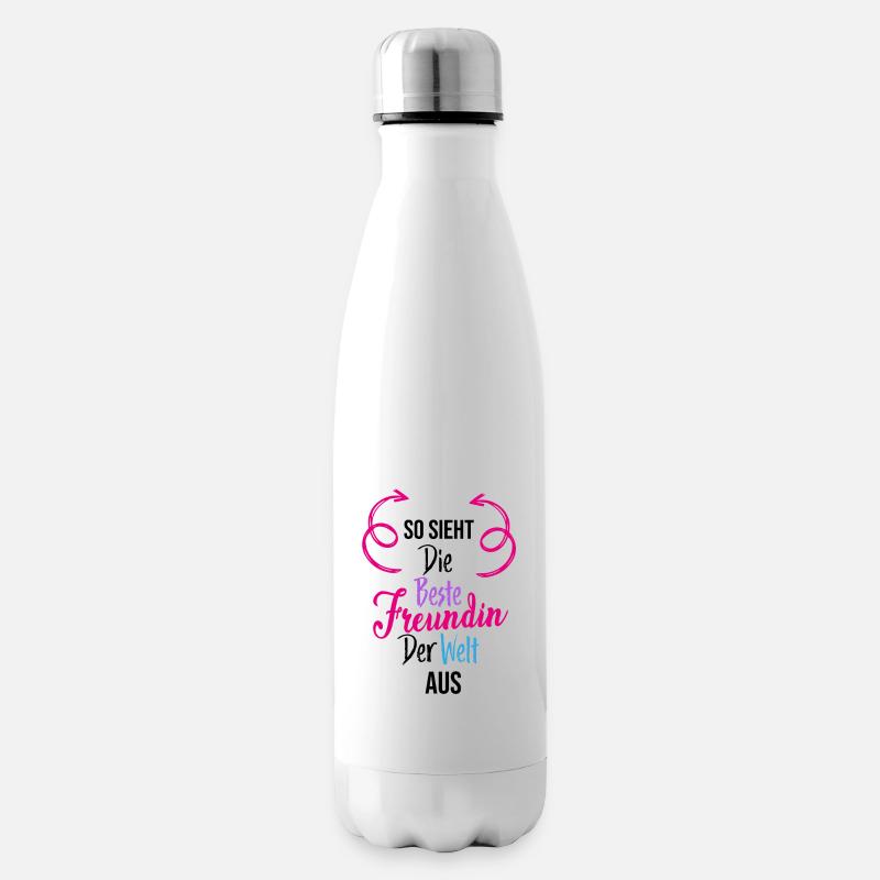 Beste Freundin der Welt, Freunde Spruch Geschenk - Isolierflasche - Weiß